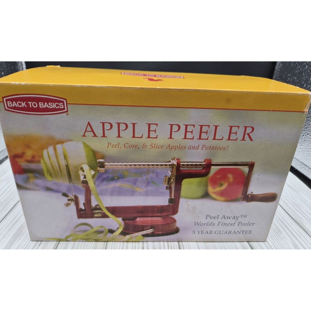 Back to Basics Apple & Potato Peeler Corer Slicer Stainless Steel Open Box
